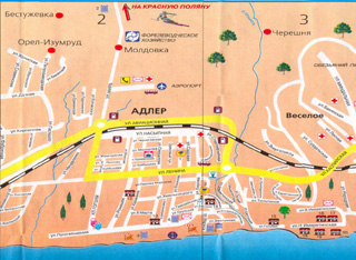 адлер на карте сочи