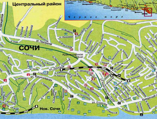географическая карта центрального сочи